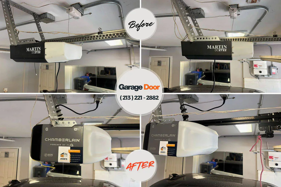 Before and after: garage door opener repair Bradner, OH